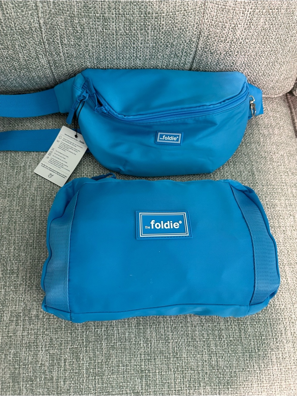 Bundle foldie Bright Blue Packable bag and new crossbody bag